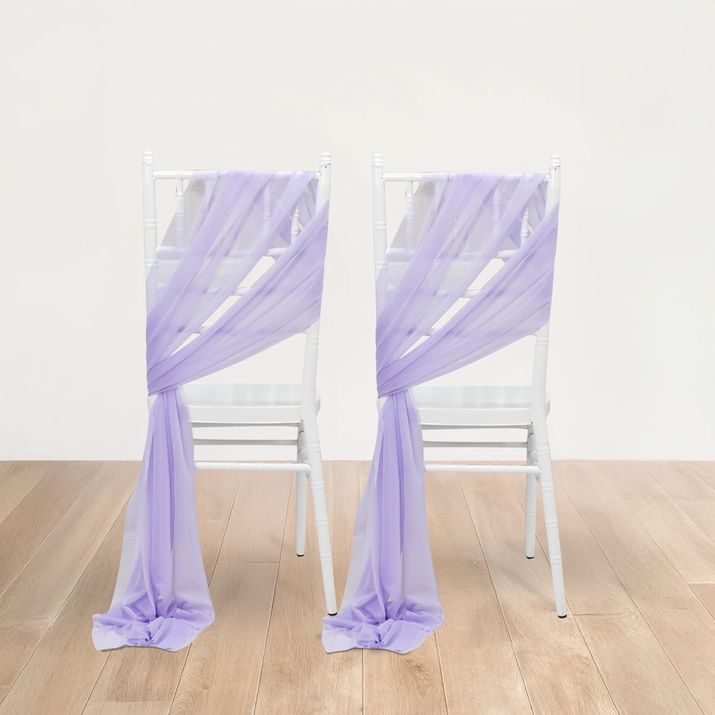 20-Pack Sheer Chair Drape Decor in Lavender Lilac â€“ 9ft Shimmer Sash, Wrinkle-Free