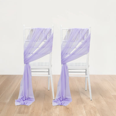 20-Pack Sheer Chair Drape Decor in Lavender Lilac â€“ 9ft Shimmer Sash, Wrinkle-Free