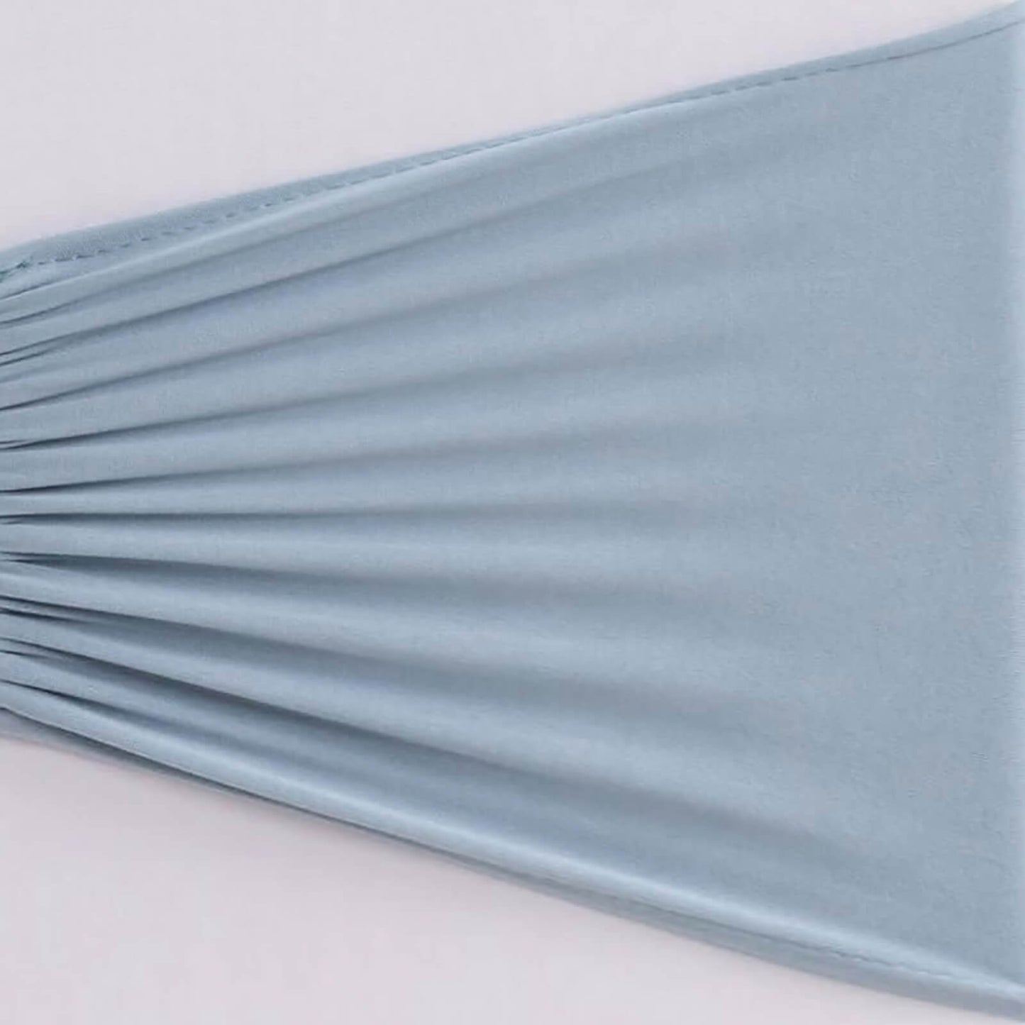 5 Pack Spandex Chair Sashes Dusty Blue Ruffled Style - Wide Easy to Use Stretch Chair Bands 8"x13"