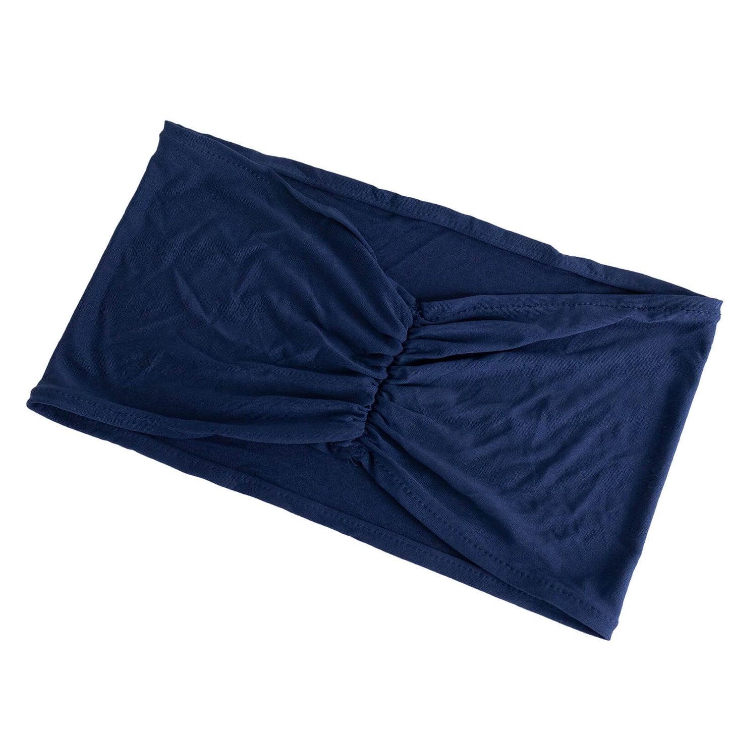 5 Pack Spandex Chair Sashes Navy Blue Ruffled Style - Wide Easy to Use Stretch Chair Bands 8"x13"
