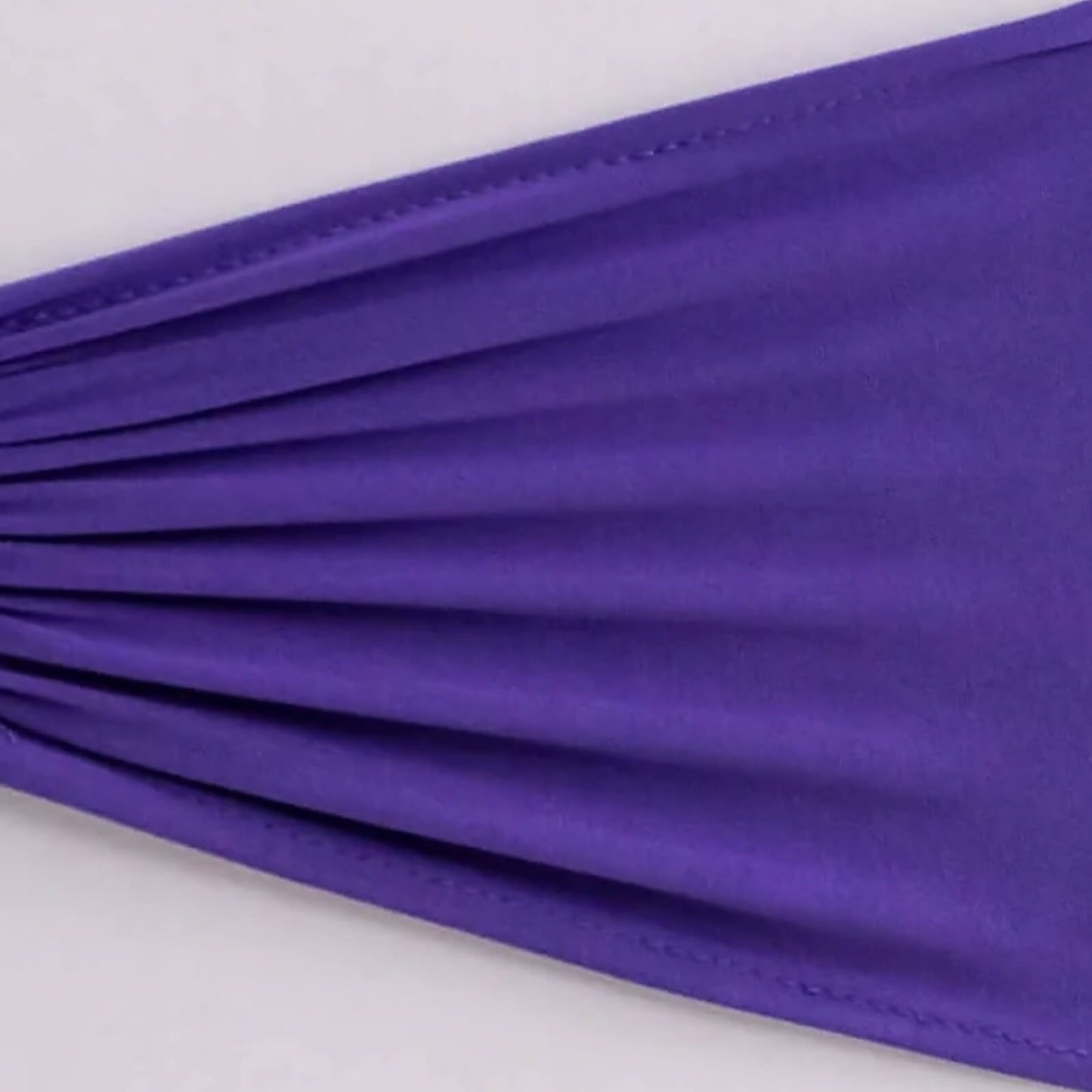 5 Pack Spandex Chair Sashes Purple Ruffled Style - Wide Easy to Use Stretch Chair Bands 8"x13"