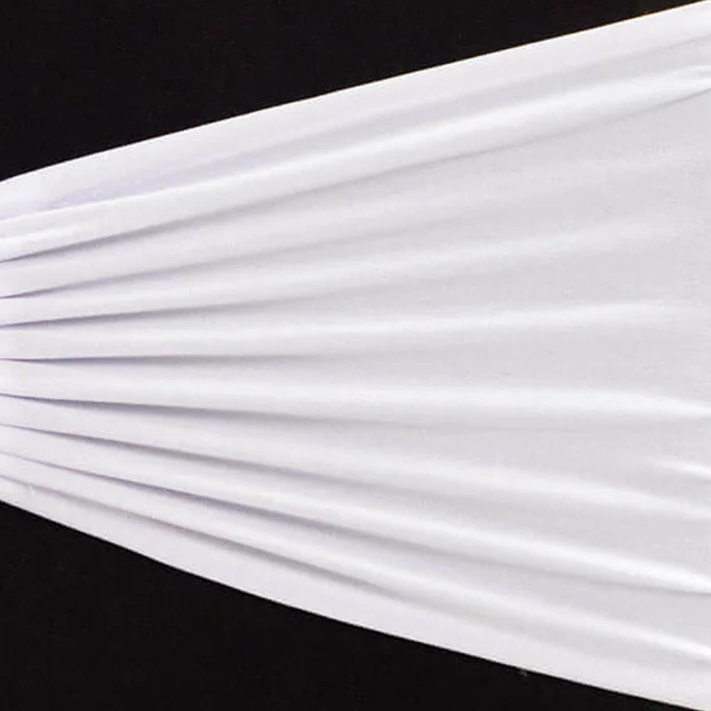 5 Pack Spandex Chair Sashes White Ruffled Style - Wide Easy to Use Stretch Chair Bands for Classy Wedding and Event Decor 8"x13"