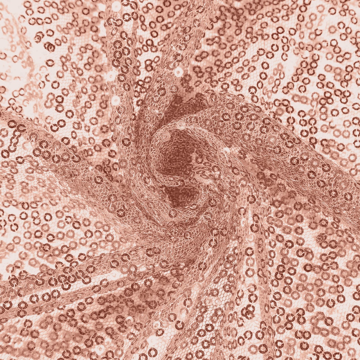 Sequin 132" Round Tablecloth Rose Gold - Seamless Dazzling Table Cover