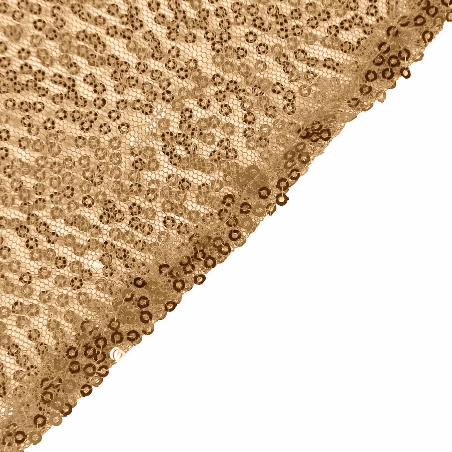 Sequin 132" Round Tablecloth Gold - Seamless Dazzling Design for Refined Events