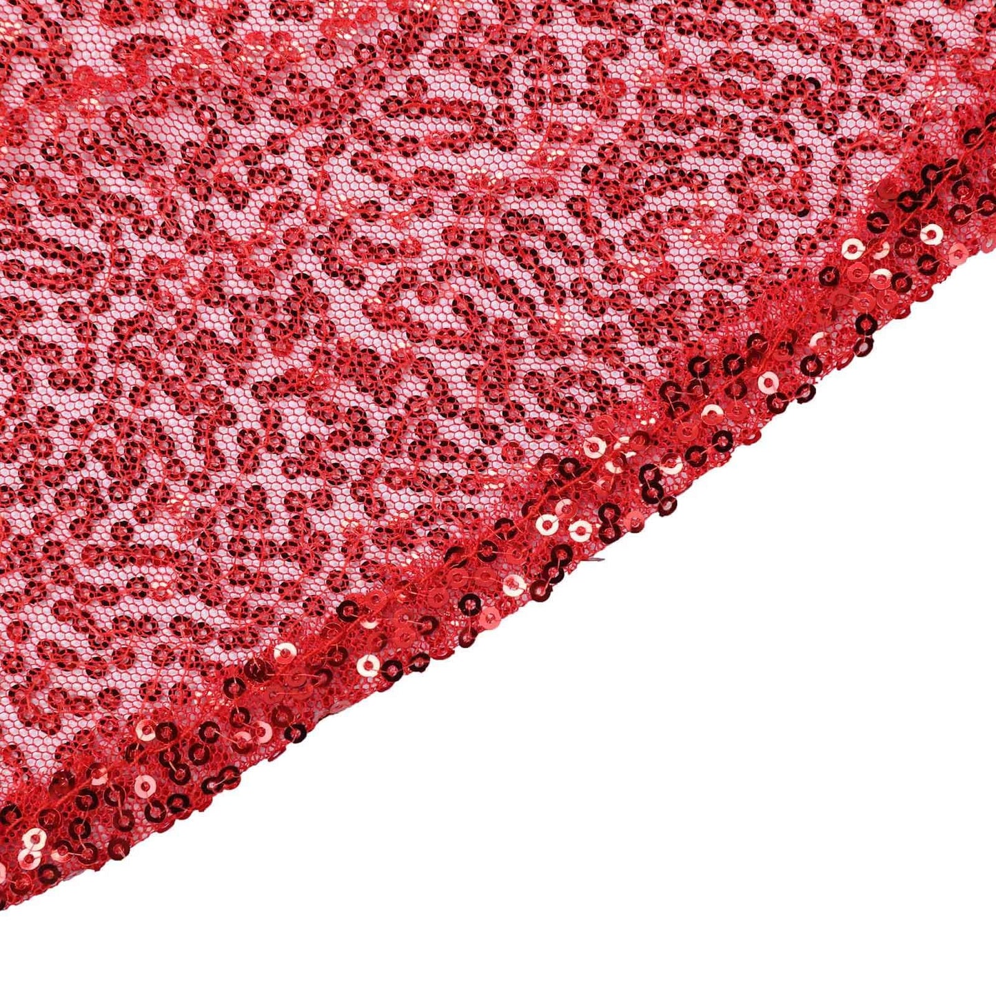 Sequin 90"x132" Rectangle Tablecloth Red - Seamless Sparkly Table Cover