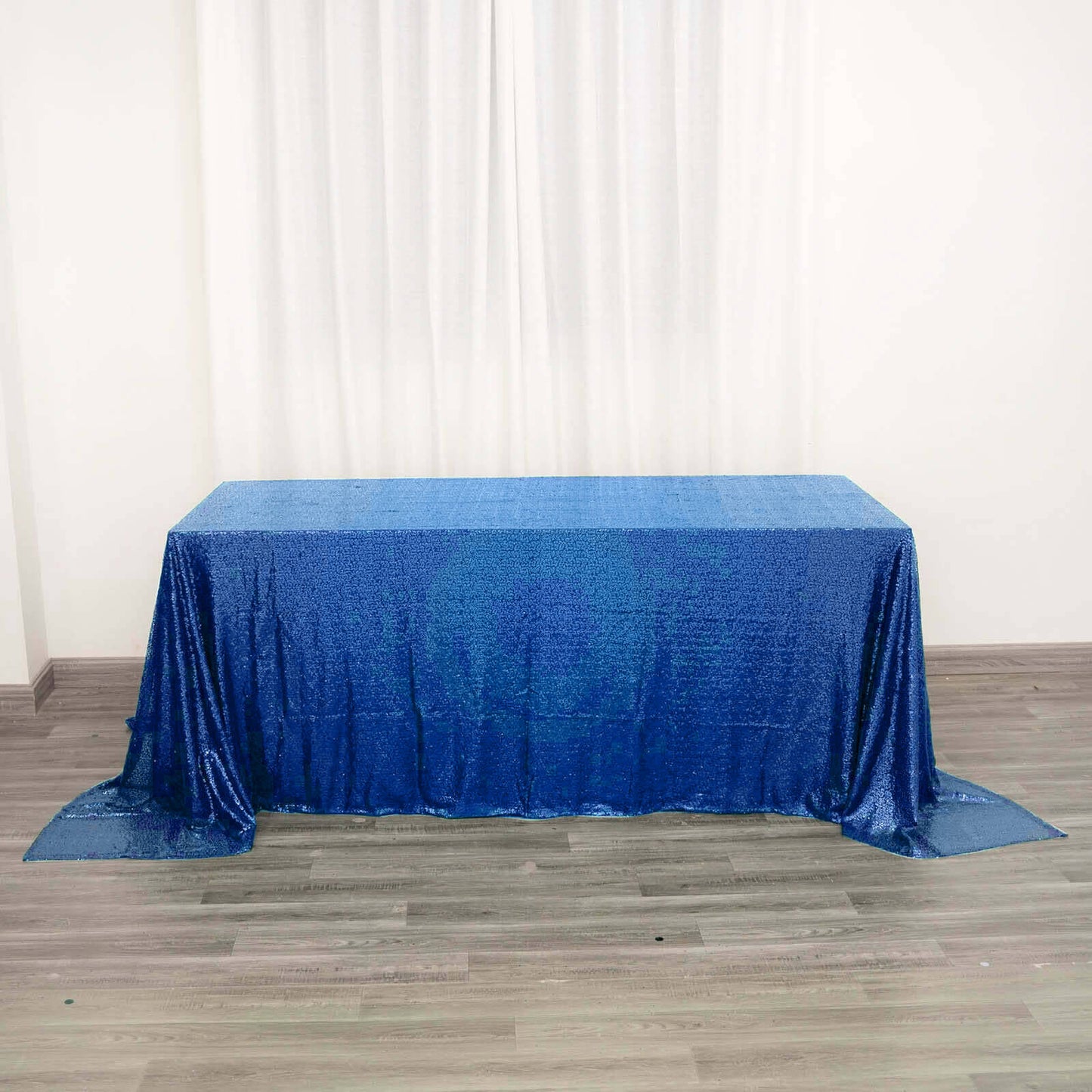 Sequin 90"x132" Rectangle Tablecloth Royal Blue - Seamless Sparkly Table Cover