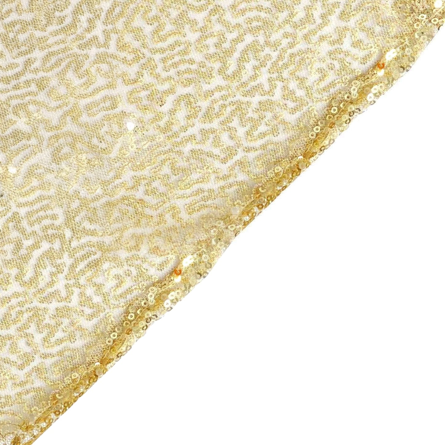 Sequin 90"x132" Rectangle Tablecloth Champagne - Seamless Sparkly Table Cover