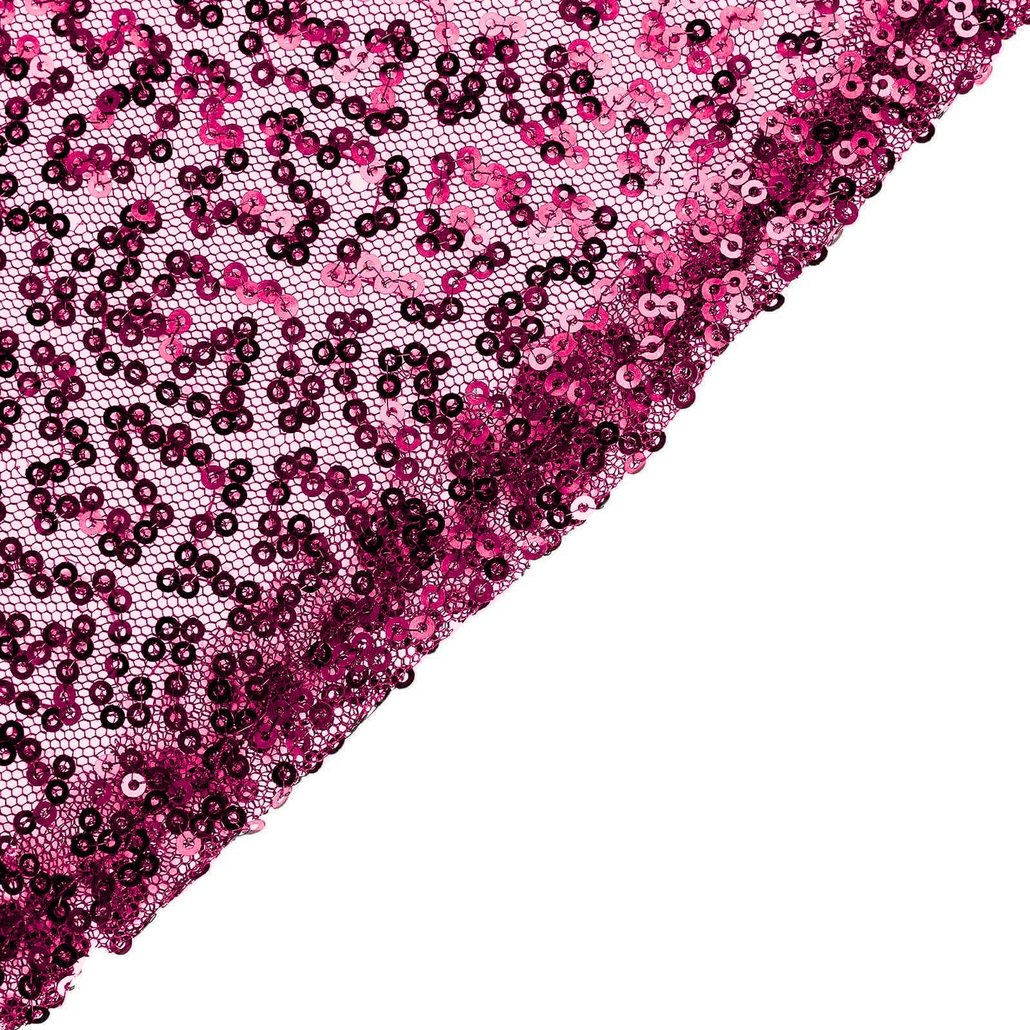 Sequin 90"x132" Rectangle Tablecloth Fuchsia - Seamless Sparkly Table Cover