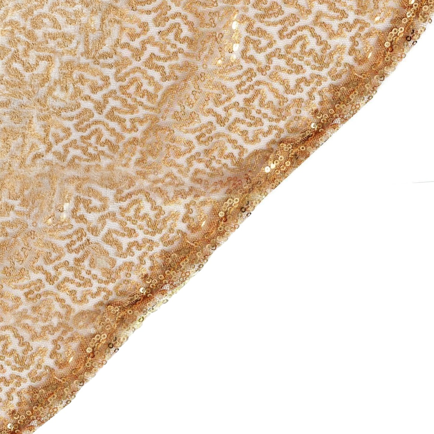 Sequin 90"x132" Rectangle Tablecloth Gold - Seamless Sparkly Design for Luxe Occasions