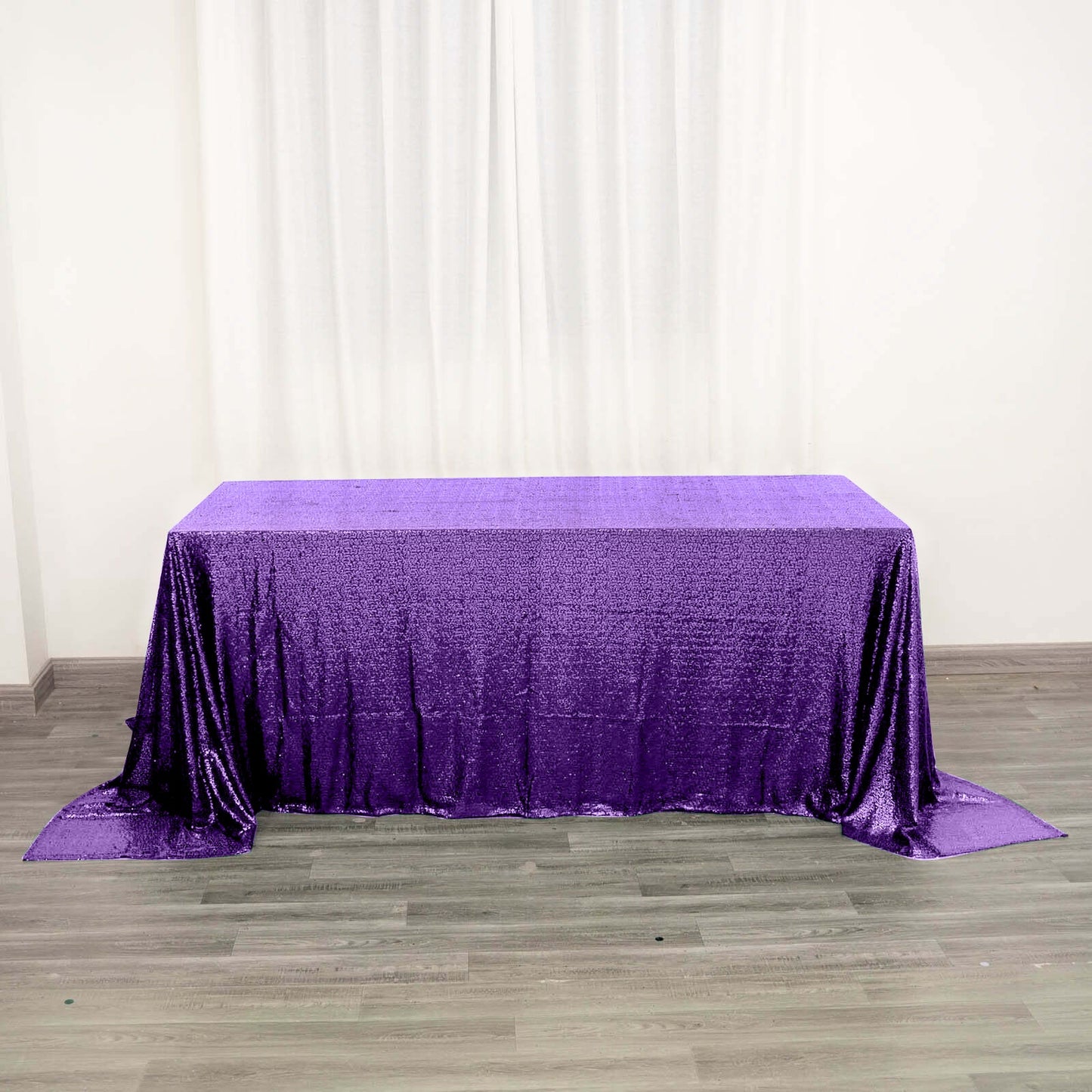 Sequin 90"x132" Rectangle Tablecloth Purple - Seamless Sparkly Table Cover