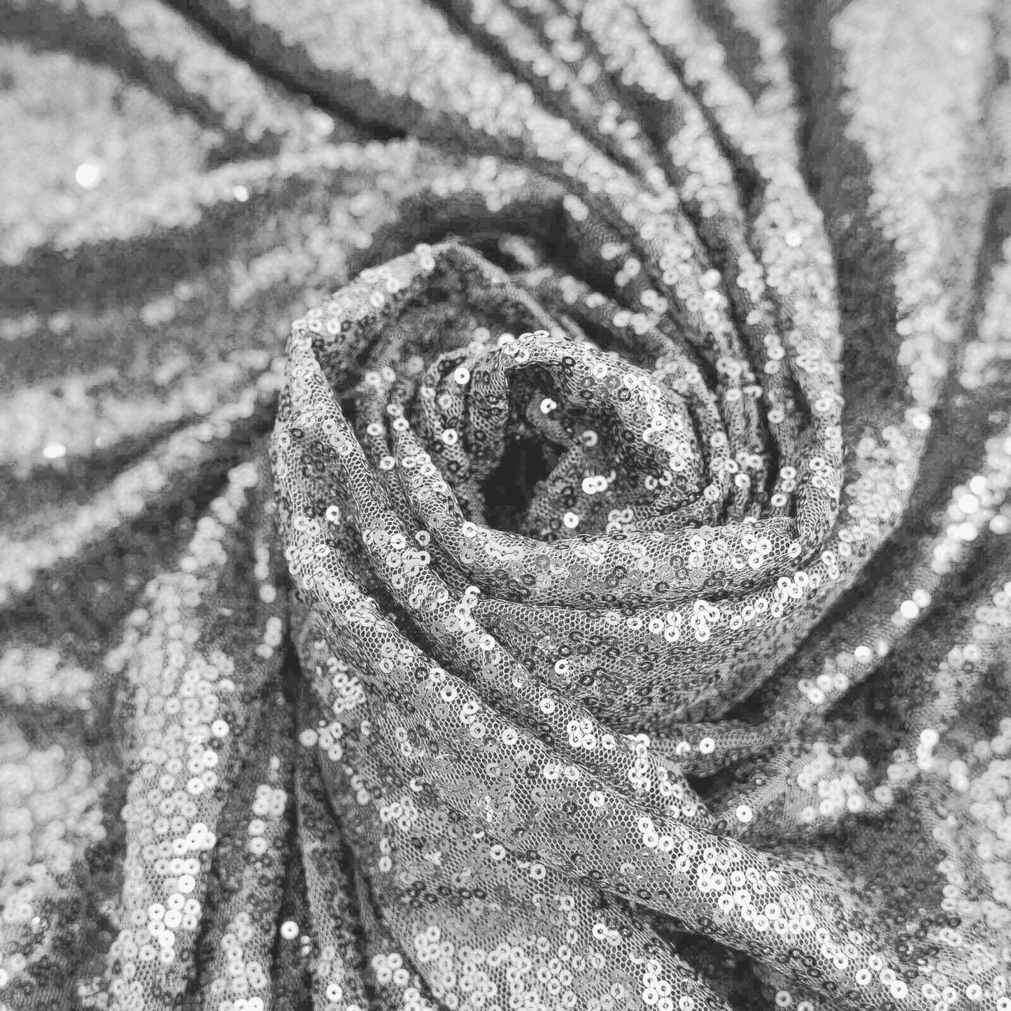 Sequin 90"x132" Rectangle Tablecloth Silver - Seamless Sparkly Table Cover