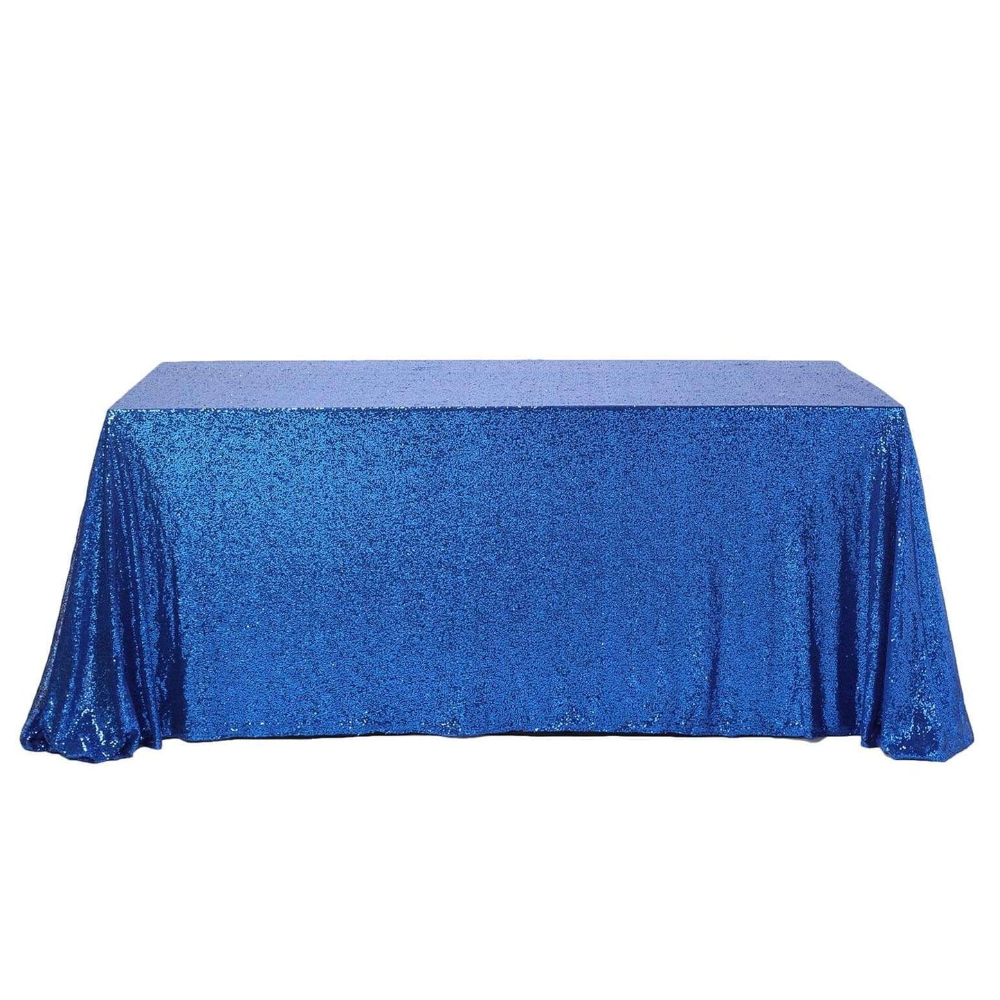 Sequin 90"x156" Rectangle Tablecloth Royal Blue - Seamless Twinkling Table Cover