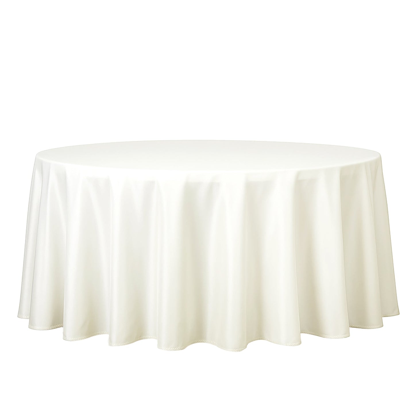 Polyester 108" Round Tablecloth Ivory - Wrinkle-Resistant Table Cover