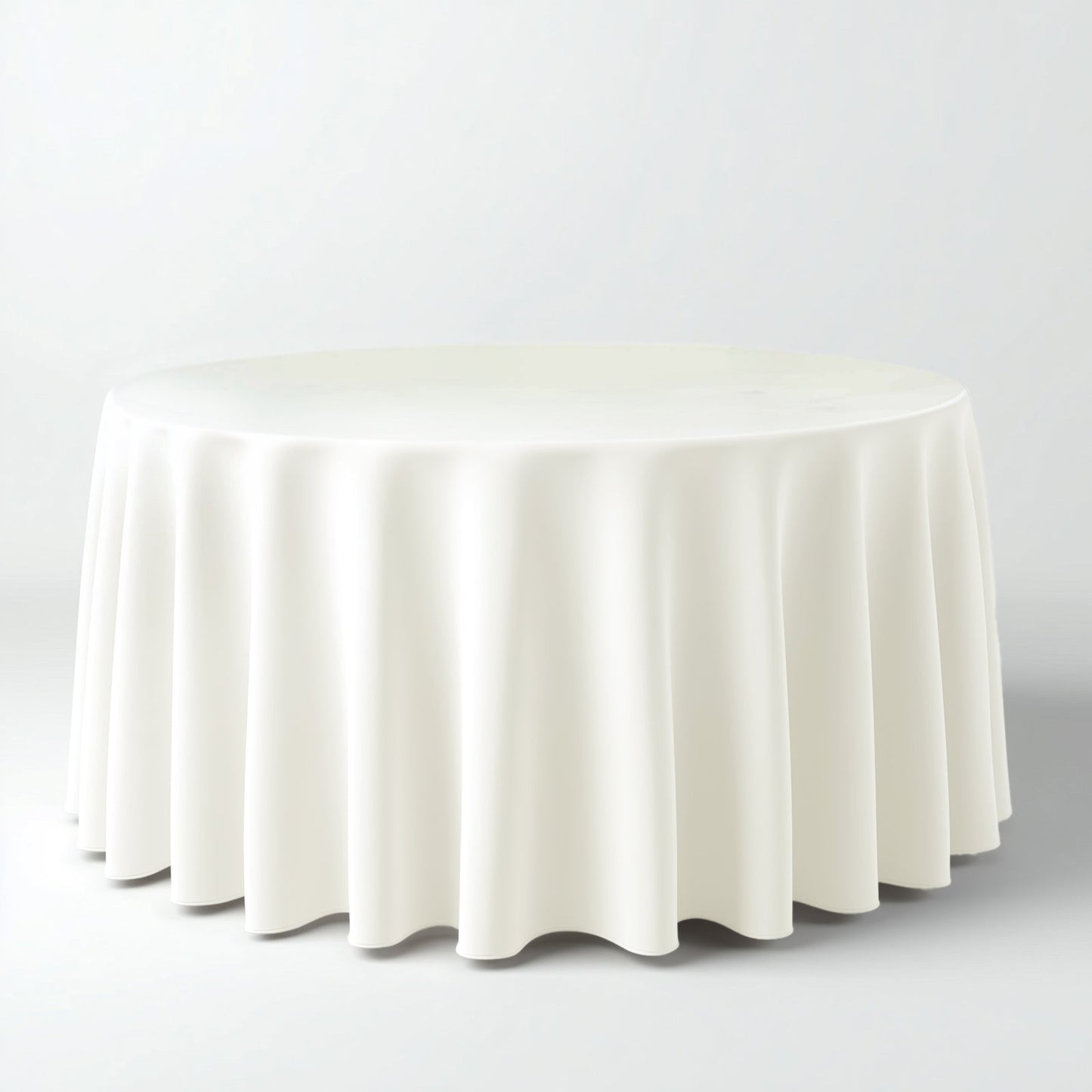 Polyester 108" Round Tablecloth Ivory - Wrinkle-Resistant Table Cover