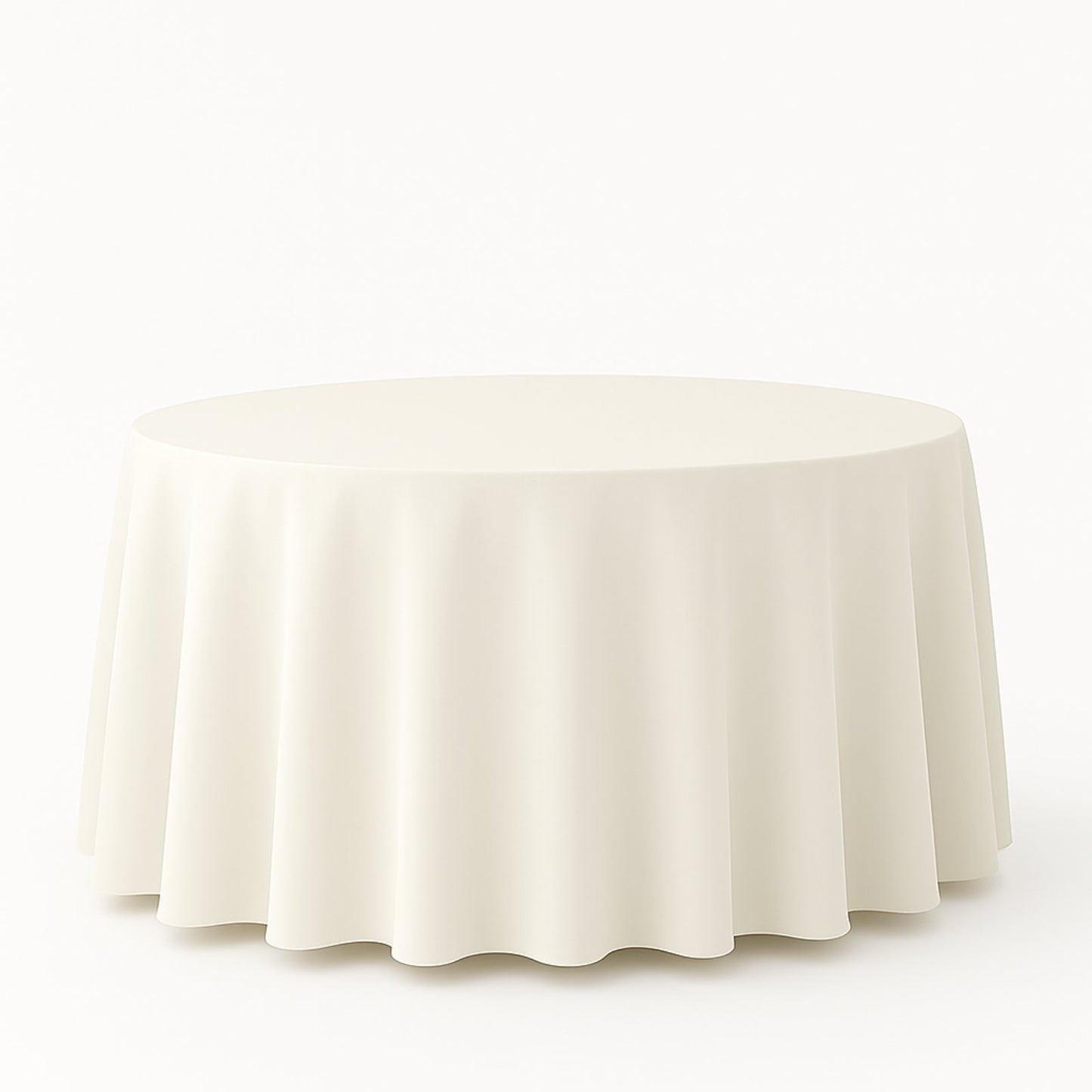 Premium Polyester 108" Round Tablecloth Ivory - Wrinkle-Resistant 220GSM Table Cover