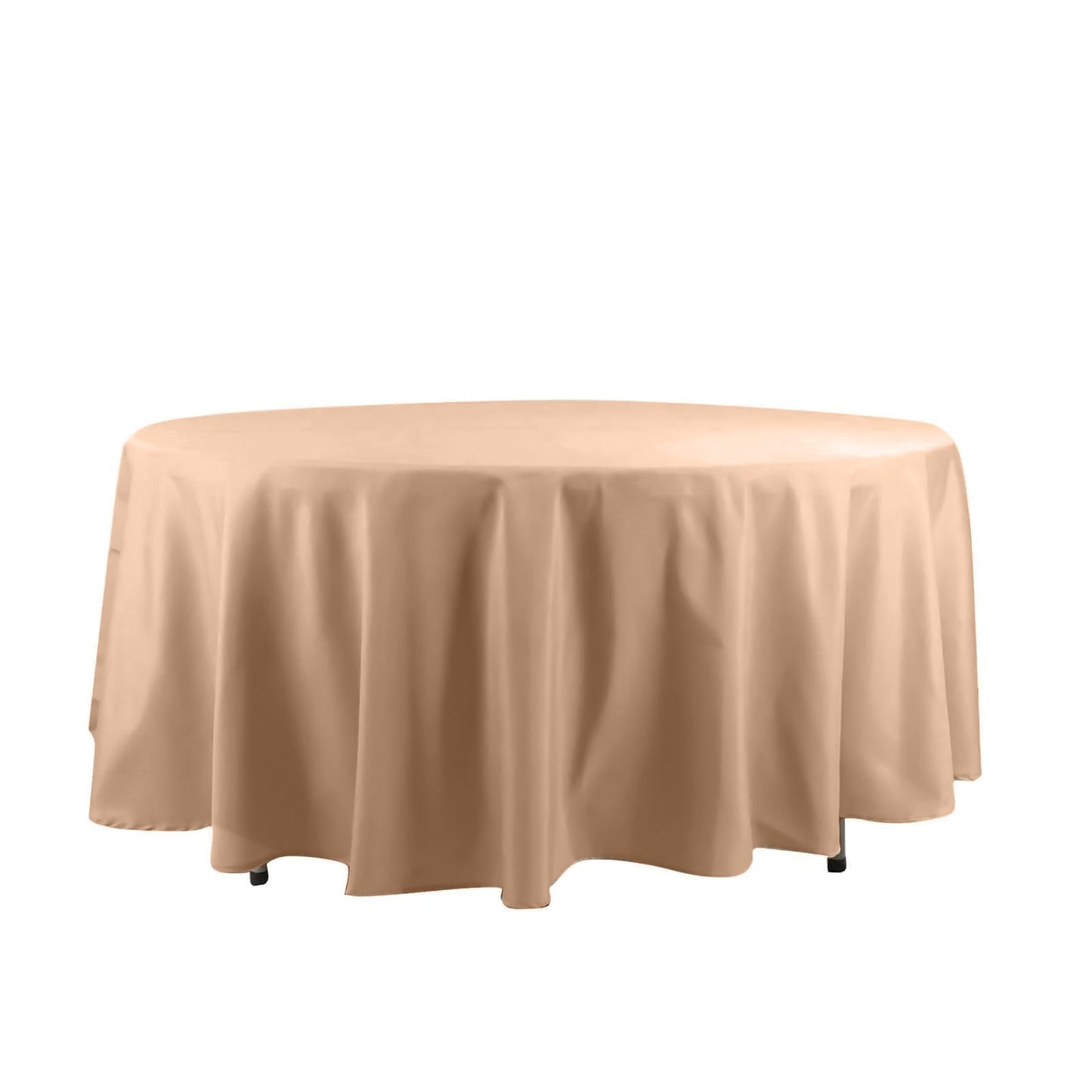 Polyester 108" Round Tablecloth Nude - Wrinkle-Resistant Table Cover