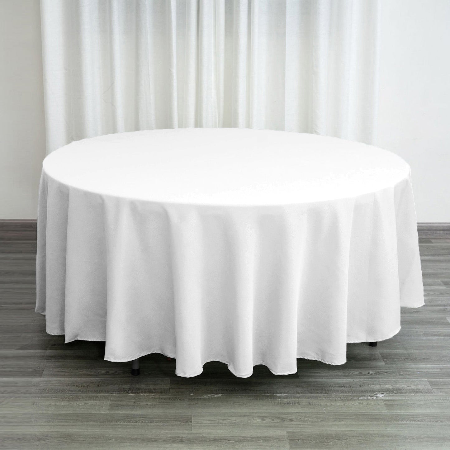 Polyester 108" Round Tablecloth White - Wrinkle-Resistant and Stylish Table Cover