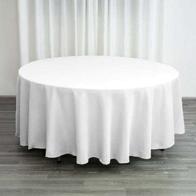Polyester 108" Round Tablecloth White - Wrinkle-Resistant and Stylish Table Cover