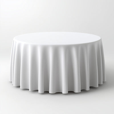 Polyester 108" Round Tablecloth White - Wrinkle-Resistant and Stylish Table Cover