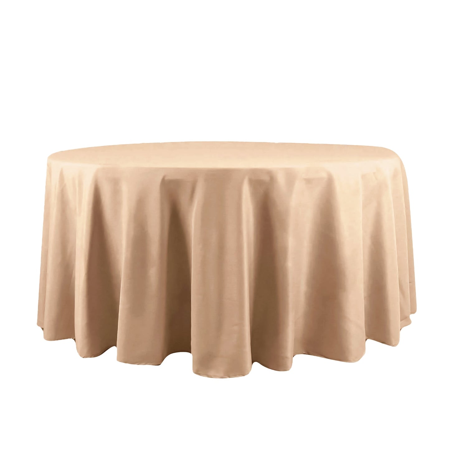 Polyester 120" Round Tablecloth Nude - Seamless Wrinkle-Resistant Table Cover