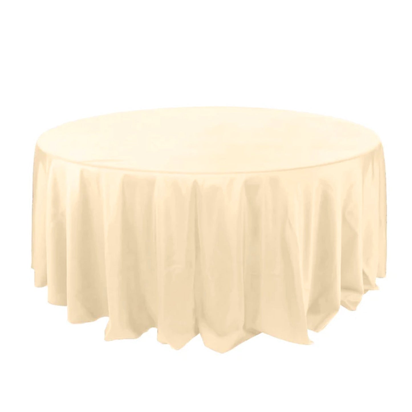Polyester 132" Round Tablecloth Beige - Seamless Chic Table Cover