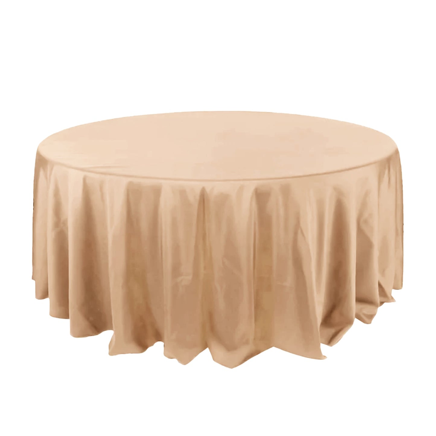 Polyester 132" Round Tablecloth Nude - Seamless Chic Table Cover