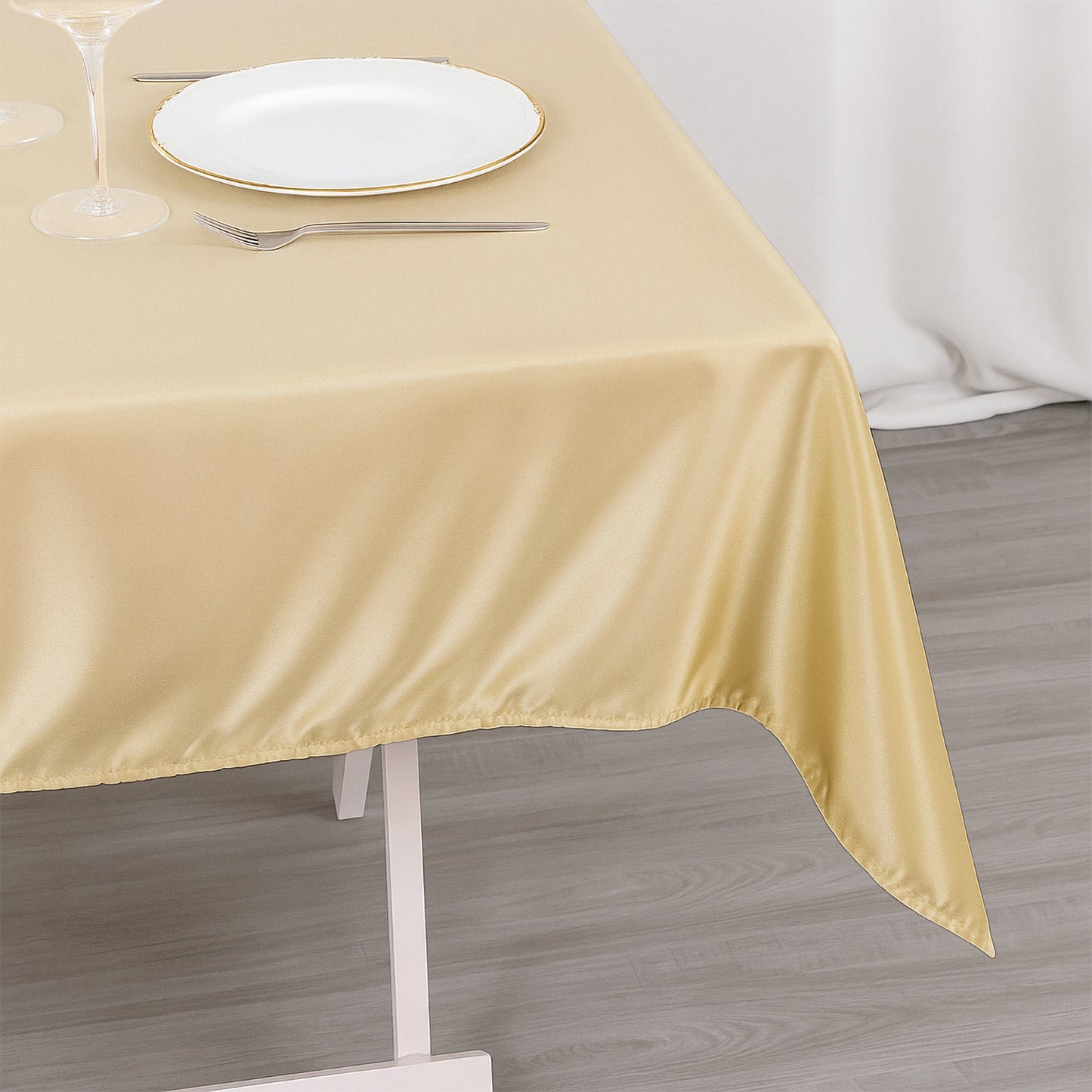 Premium Polyester 54"x54" Square Tablecloth Beige - Stain and Wrinkle-Resistant 220GSM Table Cover