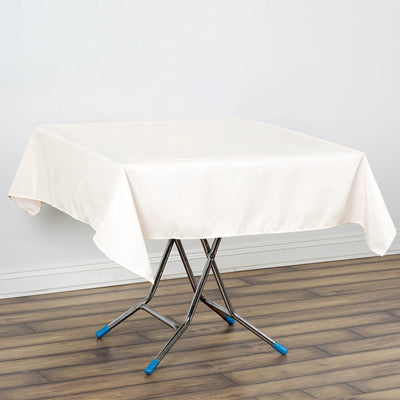 Premium Polyester 54"x54" Square Tablecloth Ivory - Stain and Wrinkle-Resistant 220GSM Table Cover