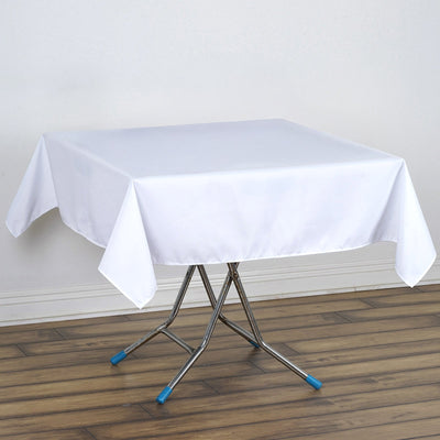 Premium Polyester 54"x54" Square Tablecloth White - Stain and Wrinkle-Resistant 220GSM Finish for Weddings & Events