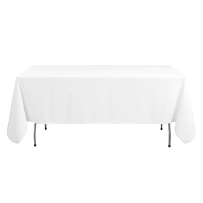 Premium Polyester 54"x96" Rectangle Tablecloth White - Durable 220GSM Stain-Resistant Fabric for Weddings & Events
