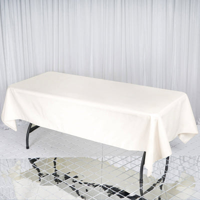 Premium Polyester 60"x102" Rectangle Tablecloth Ivory - Durable 220GSM Wrinkle-Resistant Table Cover