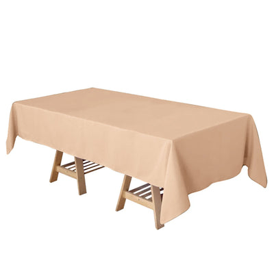 Polyester 60"x102" Rectangle Tablecloth Nude - Durable and Stylish Table Cover
