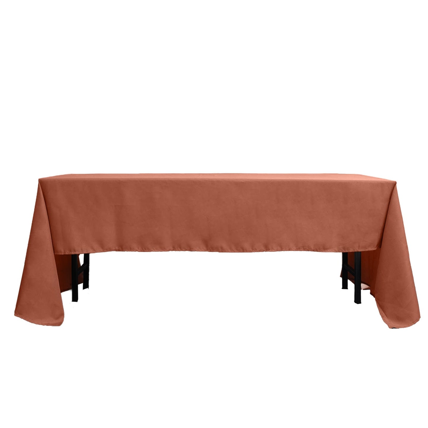 Polyester 60"x126" Rectangle Tablecloth Terracotta (Rust) - Wrinkle-Resistant Table Cover
