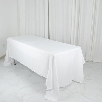 Polyester 60"x126" Rectangle Tablecloth White - Wrinkle-Resistant Table Cover for Weddings & Parties