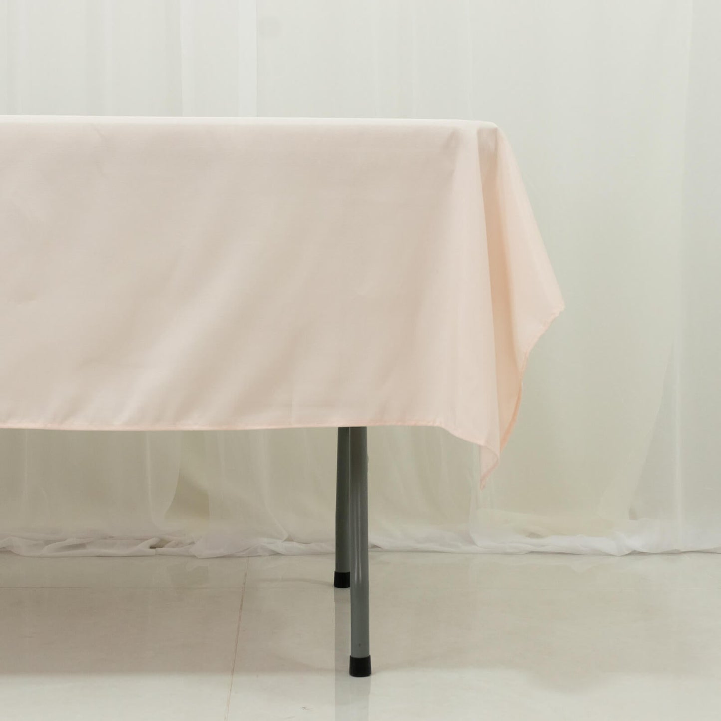 Polyester Tablecloth 60"Ã—84" Blush â€“ Rectangle, Washable & Wrinkle-Resistant, Perfect for Parties