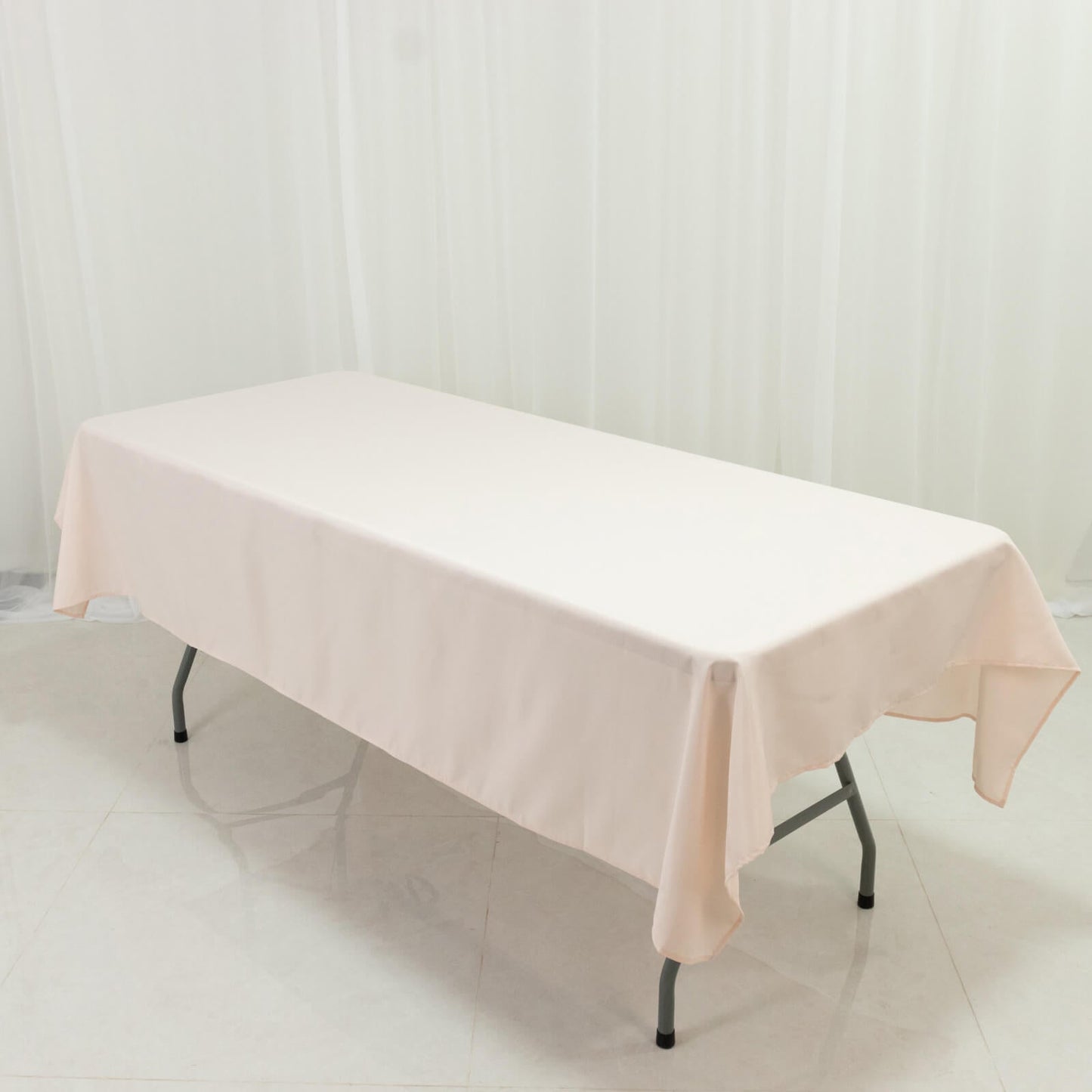Polyester Tablecloth 60"Ã—84" Blush â€“ Rectangle, Washable & Wrinkle-Resistant, Perfect for Parties