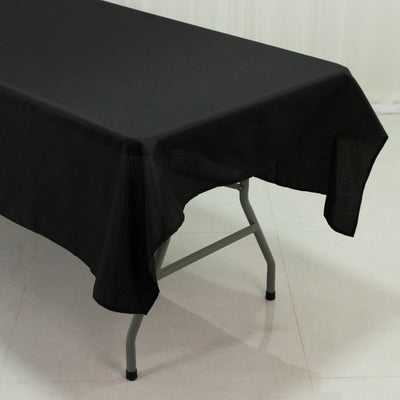 Polyester Tablecloth 60"Ã—84" Black â€“ Rectangle, Washable & Wrinkle-Resistant, Perfect for Parties