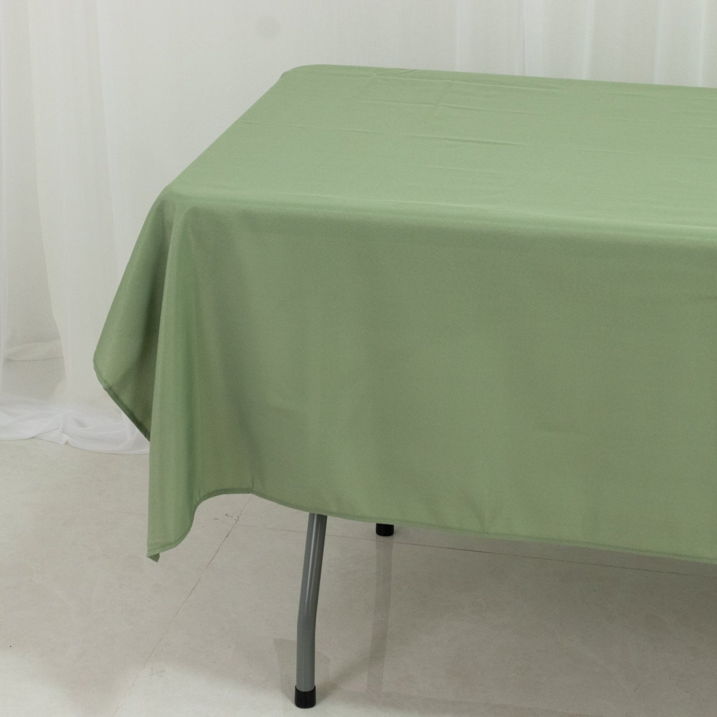 Polyester Tablecloth 60"Ã—84" Dusty Sage Green â€“ Rectangle, Washable & Wrinkle-Resistant, Perfect for Parties