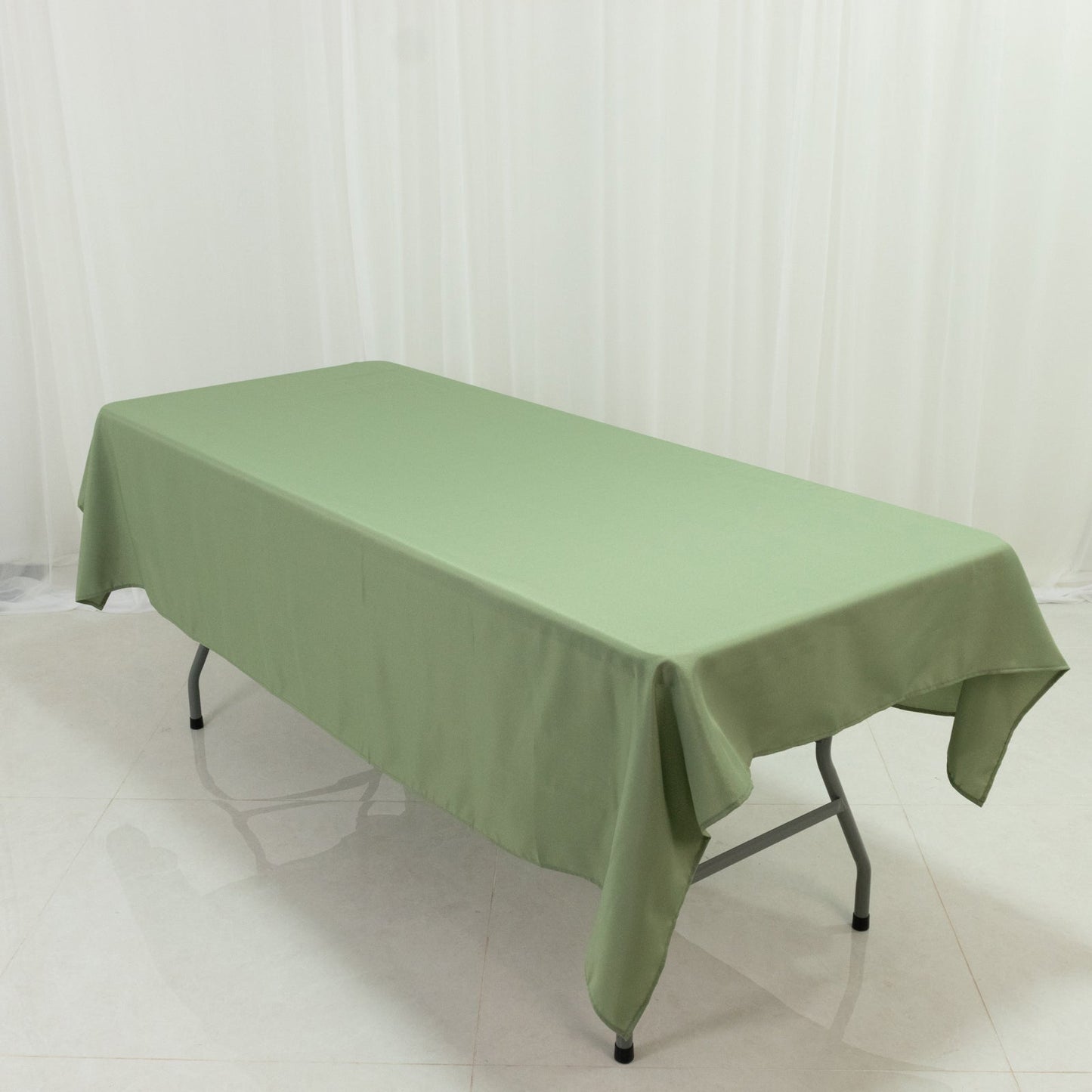 Polyester Tablecloth 60"Ã—84" Dusty Sage Green â€“ Rectangle, Washable & Wrinkle-Resistant, Perfect for Parties