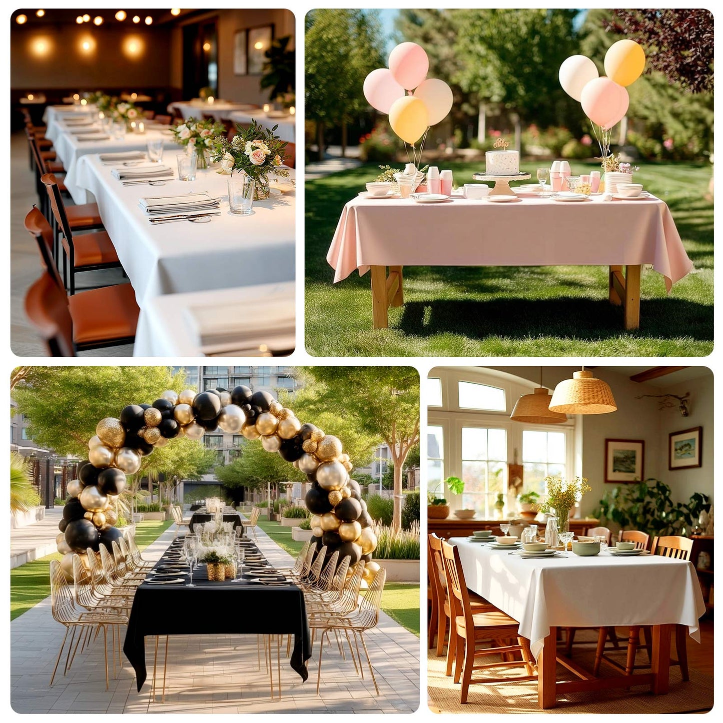 Polyester Tablecloth 60"Ã—84" Navy Blue â€“ Rectangle, Washable & Wrinkle-Resistant, Perfect for Parties