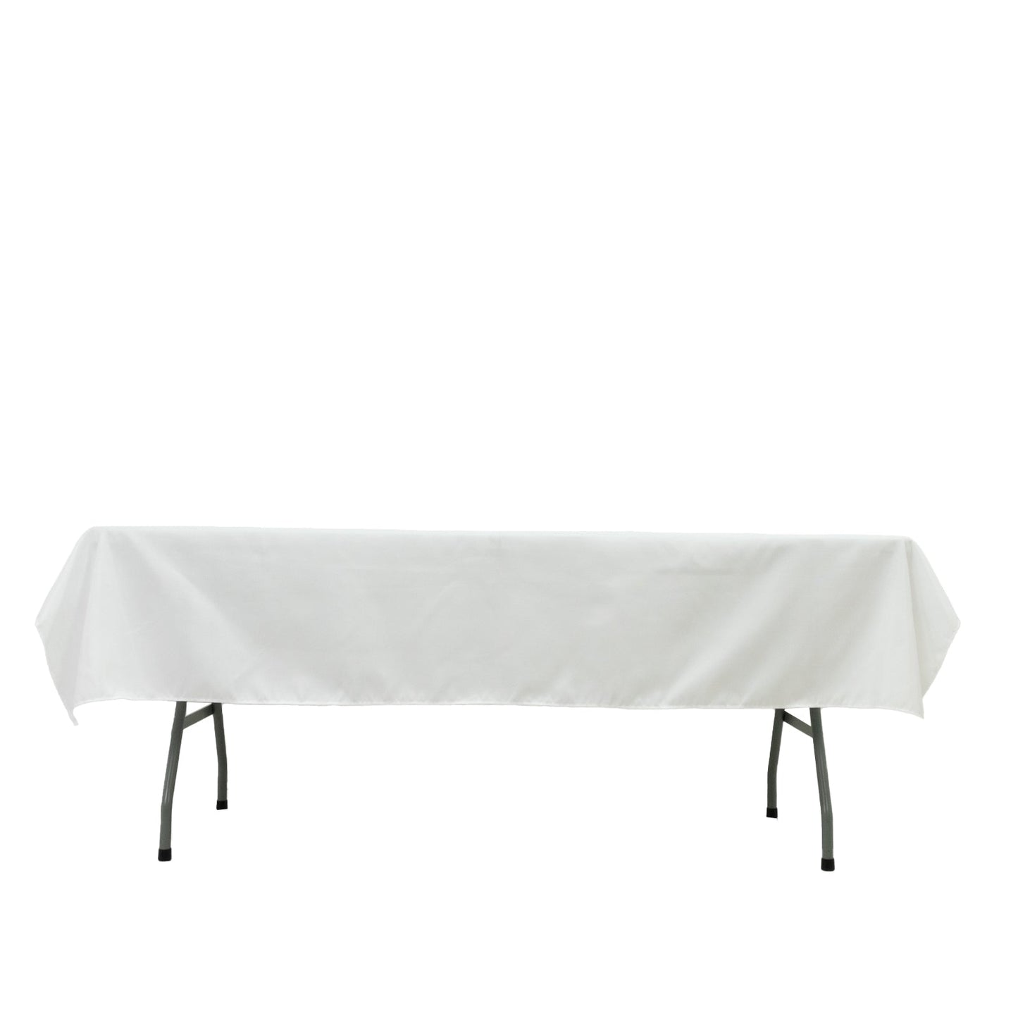 Polyester Tablecloth 60"Ã—84" White â€“ Rectangle, Washable & Wrinkle-Resistant, Perfect for Parties