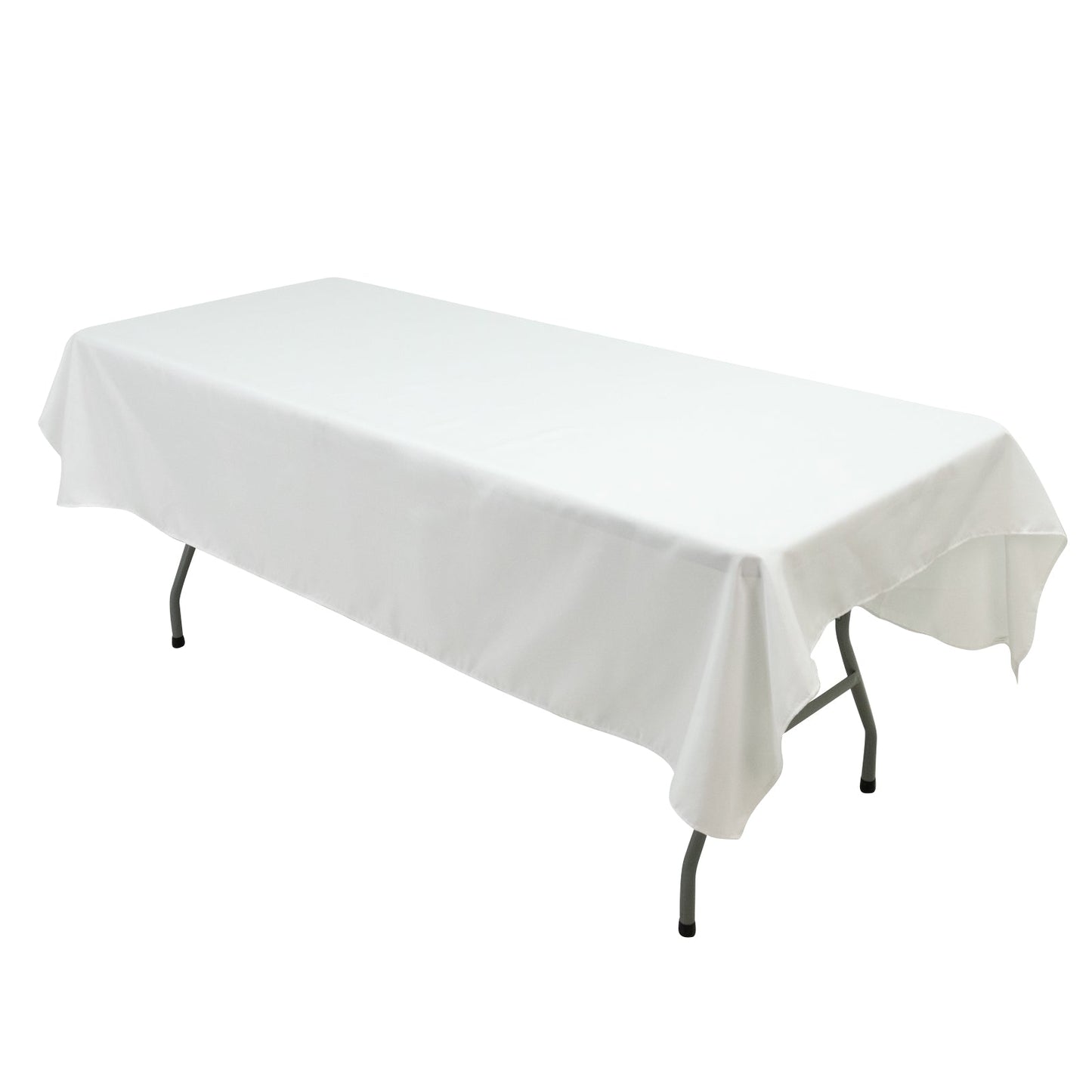 Polyester Tablecloth 60"Ã—84" White â€“ Rectangle, Washable & Wrinkle-Resistant, Perfect for Parties