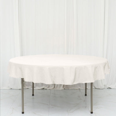 Polyester 70" Round Tablecloth Ivory - Durable & Wrinkle-Resistant Table Cover