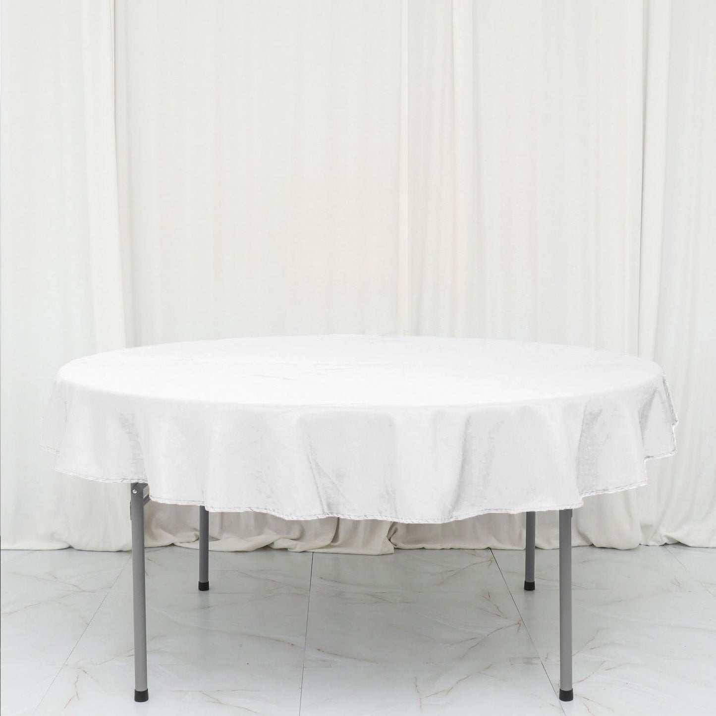 Polyester 70" Round Tablecloth White - Durable & Wrinkle-Resistant Table Cover for Everyday Use