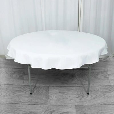 Premium Polyester 70" Round Tablecloth White - Stain and Wrinkle-Resistant 220GSM Table Cover for Weddings & Events