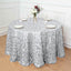 Sequin 120" Round Tablecloth Silver - Seamless Big Payette Design Table Cover
