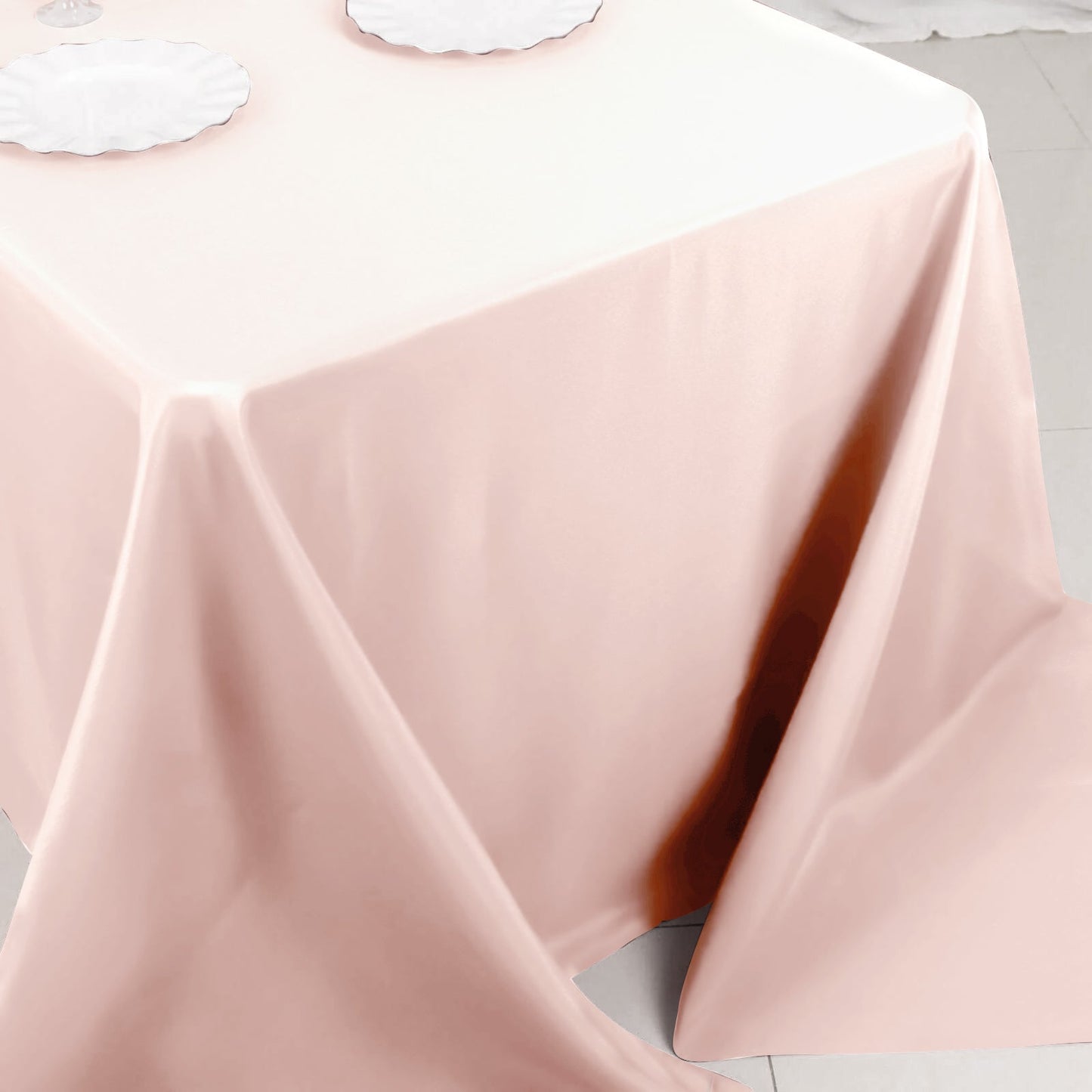Polyester 90"x132" Rectangle Tablecloth Blush - Seamless Wrinkle-Resistant Table Cover