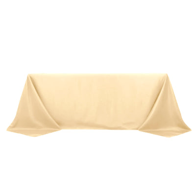 Polyester 90"x132" Rectangle Tablecloth Beige - Seamless Wrinkle-Resistant Table Cover