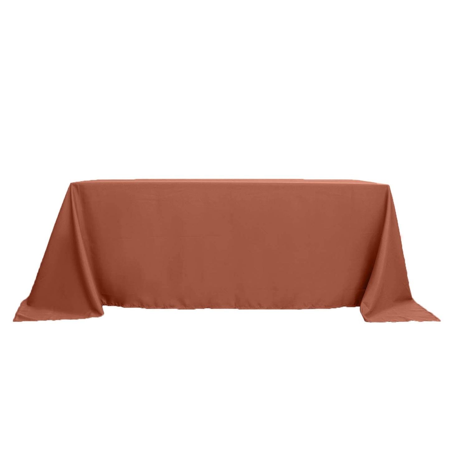 Polyester 90"x132" Rectangle Tablecloth Terracotta (Rust) - Seamless Wrinkle-Resistant Table Cover