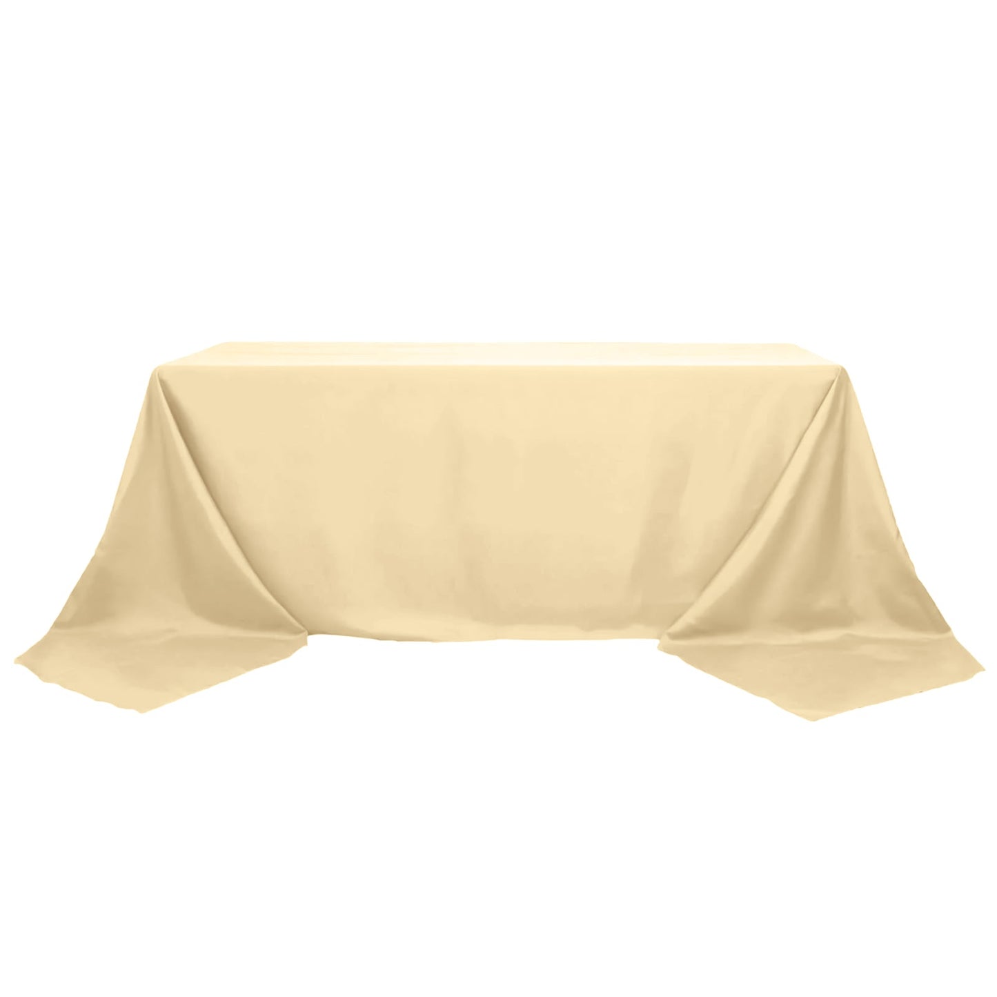 Polyester 90"x156" Rectangle Tablecloth Beige - Seamless Wrinkle-Resistant Table Cover